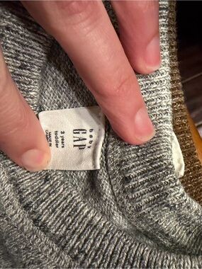 Two GAP Kids Crewneck Sweaters in Light Heather Gray and Brown